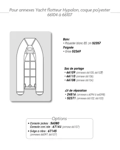Pièces Pour Annexe Yacht Flotteur Hypalon Plastimo
